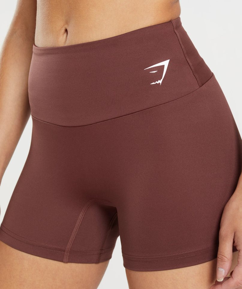 Women's Gymshark Training Shorts Dark Brown | NZ 9EZXLT